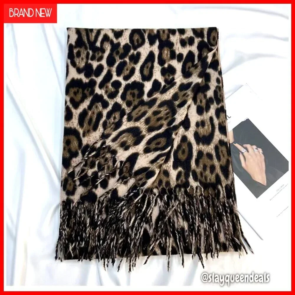 Soft Faux Cashmere Winter Scarf Shawl Wrap 28x71 Inches with Tassels
